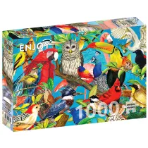 Puzzle 1000 el. Kolorowe ptaki Enjoy