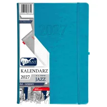 Kalendarz 2027 Jazz A4 dzienny turkusowy
