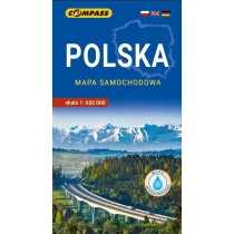 POLSKA laminowana mapa samochodowa 1:650 000