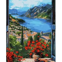 Ideyka Malowanie po numerach - Przysta� w g�rach 40x50cm