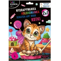 Wydrapywanka z kolorowank� 2w1 Kotki