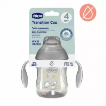 Chicco Kubek treningowy z mikkim ustnik 200ml szary 4m+