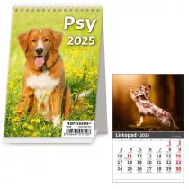 Helma Kalendarz 2025 Biurkowy pionowy Psy miesiczny