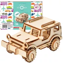 Drewniane Puzzle Model 3D - Jeep Robotime