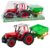 Traktor z siewnikiem czerwony 34cm LeanToys