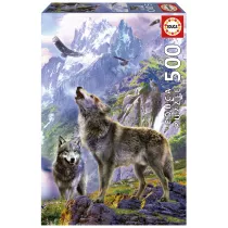 Puzzle 500 el. Wilki w g�rach Educa