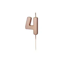 PartyDeco �wieczka urodzinowa 4 r�owe z�oto 4.5cm