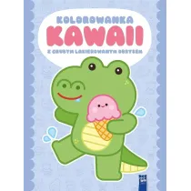 Kolorowanka Kawaii z grubym lakierowanym obrysem. Krokodyl