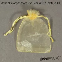 Penword Woreczki organzowe z�ote 7x10cm