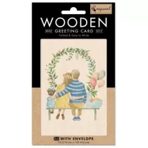 Cozywood Karnet drewniany C6 + koperta Rodzina
