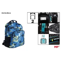 Mp Main Paper Plecak dwukomorowy Football niebieski 32x12x38cm