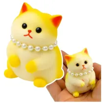 Gniotek sensoryczny Kotek z per�ami 7,5cm LeanToys