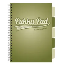 Pukka Pad Project Book A4 Olive Green Oliwkowy kratka, 80g 100 kartek