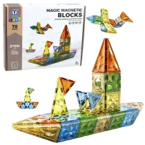 Klocki magnetyczne konstrukcyjne 3D 78el