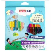 Easy Stationery Kredki dwustronne tr�jk�tne 48 kolor�w 24 szt.
