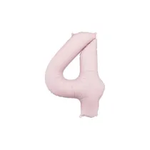 PartyDeco Balon foliowy cyfra 4 86cm jasny r�owy