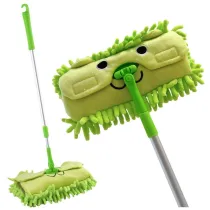 Mop z rczk teleskopow zwierztko zielony Leantoys
