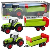 Traktor z przyczepk na napd frakcyjny zielony