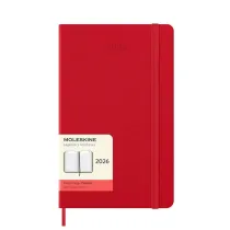 Kalendarz 2026 12M Moleskine L twarda oprawa dzienny Scarlet Red 13x21cm