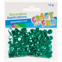 Craft with Fun Cekiny laser Guzik zielony 8mm, 14g
