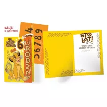 Kukartka Karnet B6 DSK-017 Urodziny Kr�l Lew (wymienne cyfry)