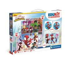 Puzzle 30+48 el. + Memo + 6 klock�w Edukit Spidey Clementoni