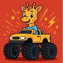 Malowanie po numerach - �yrafa w samochodzi Kids Ideyka
