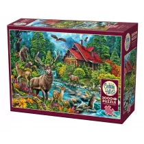 Puzzle 2000 Lena chatka z czerwonym dachem G3 Cobble Hill