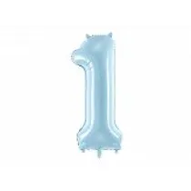 PartyDeco Balon foliowy 1 jasny niebieski 86cm