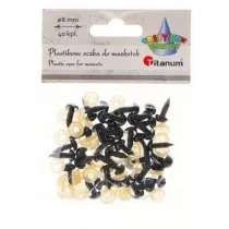 Titanum Oczy do maskotek plastikowe 8mm z mocowaniem 50 szt