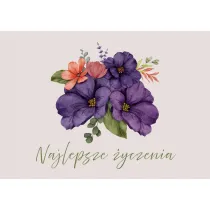 Karnet - Najlepsze �yczenia - fioletowa