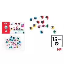 Mp Main Paper Oczy ruchome samoprzylepne kolorowe 15mm