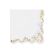PartyDeco Serwetki Ornament 33x33cm biae 12szt