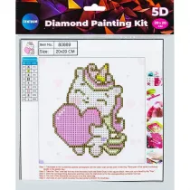 Centrum Diamentowa mozaika 5D - Unicorn&Heart 20x20cm