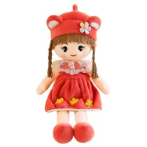 Lalka szmacianka pluszowa czerwona 45cm Leantoys