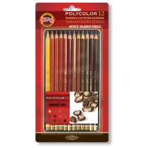Koh-I-Noor Kredki owkowe Polycolor w metalowym opakowaniu 12 kolorw brzowe