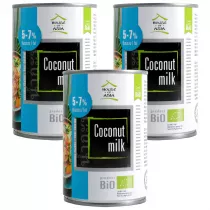 House of Asia Mleczko kokosowe 5-7% Zestaw 3 x 400 ml Bio