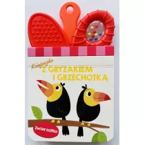 Ksieczka z gryzakiem i grzechotk. Zwierztka