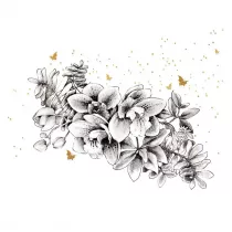 Clear Creations Karnet z�ocony kwadrat CL3821_BL Kwiaty