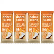 Dobra Kaloria Baton owocowy kokos z nuta pomaraczy Zestaw 4 x 35 g