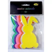 Zajaczki z pianki brokatowej 13cm 8szt mix kol