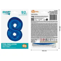 Godan Balon foliowy smart cyfra 8 niebieska 92 cm
