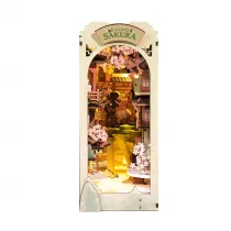 Skadany Drewniany Model 3D LED - Opadajca Sakura Robotime