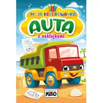 Moja kolorowanka z naklejkami. Auta