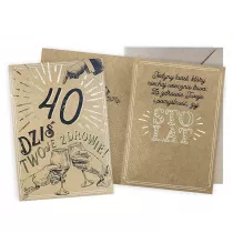 Kukartka Karnet Urodziny vintage 40