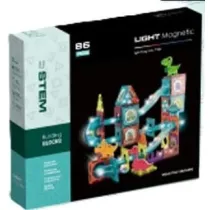 Klocki magnetyczne Tor z kulkami Dino 86el