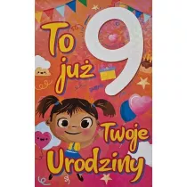 Yeku Karnet Urodziny 9 dziewczynka