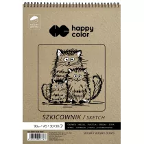 Happy Color Szkicownik na spirali Mody Artysta, biay/ochra, A5, 80/90g, 60 arkuszy