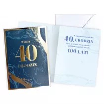 Kukartka Karnet 40 urodziny grafika PR-556