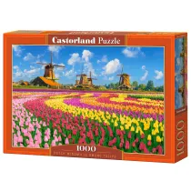 Puzzle 1000 el. Dutch Windmills Among Tulips CASTORLAND C-105540